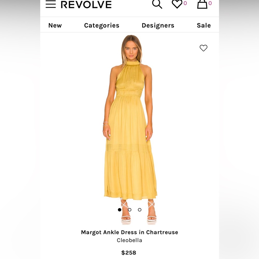 Cleobella Margot Ankle Dress in Chartreuse